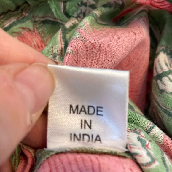 Pax Philomena NWT Francis Floral cotton draw string pants w/Beaded Tassel ties - Picture 14 of 16